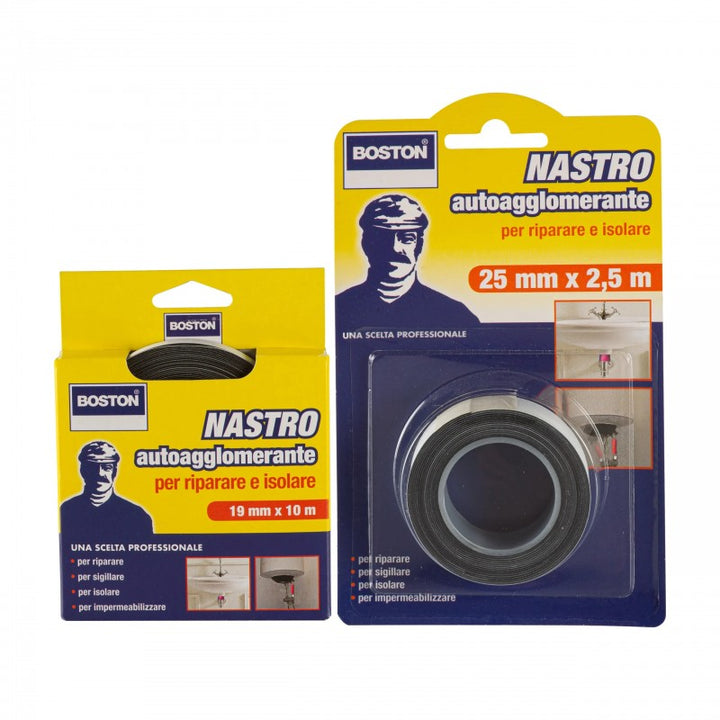 Nastro Autoagglomerante Nero 25mmx2,5M Boston