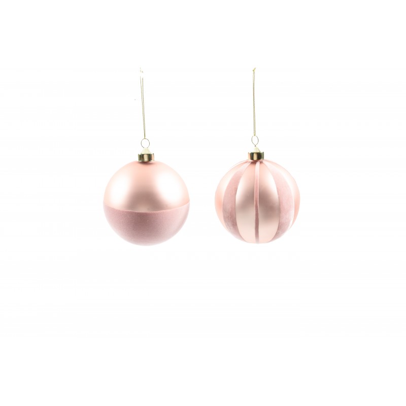 Palla Di Natale In Vetro Rosa 10 Cm