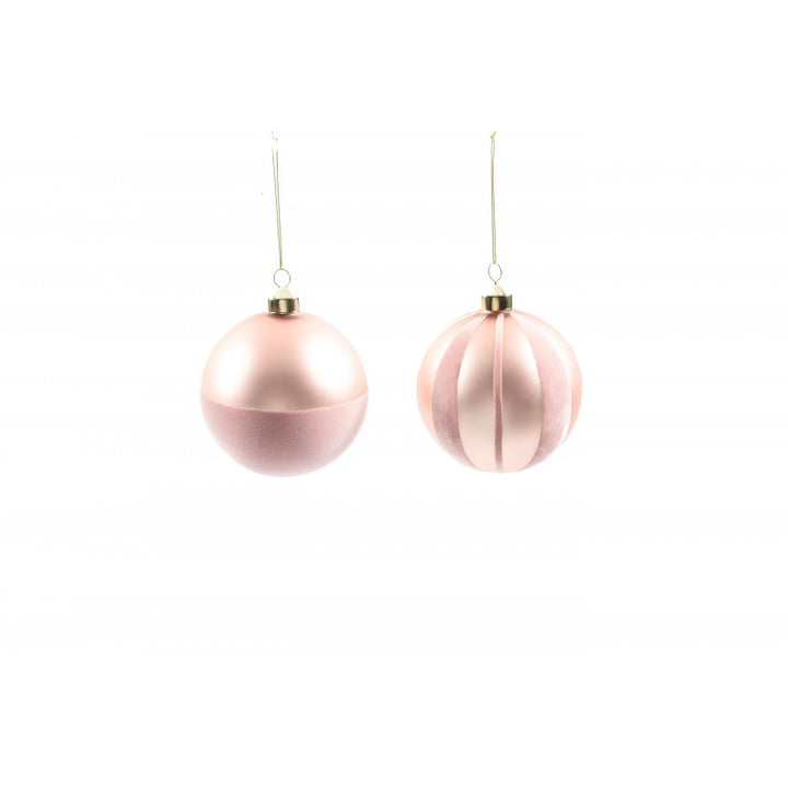 Palla Di Natale In Vetro Rosa 10 Cm