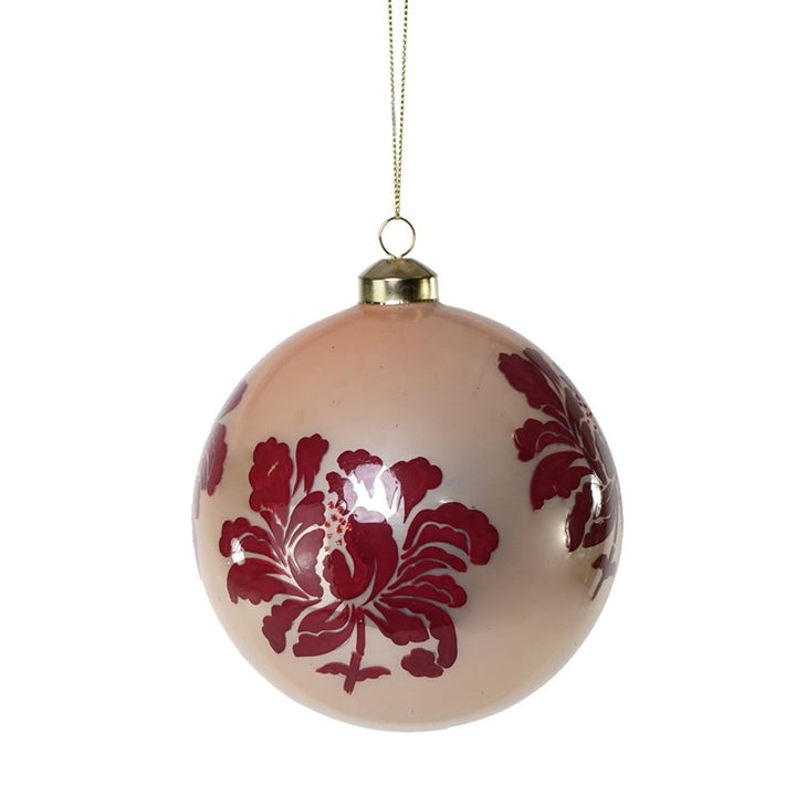 Palla Decoro fiori Bordeaux D10cm