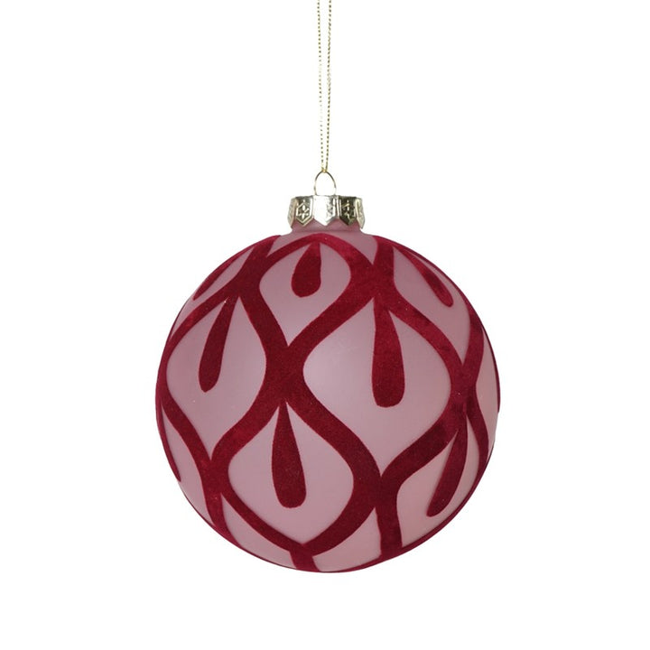 Palla Rossa con Decoro Floccato D.10cm