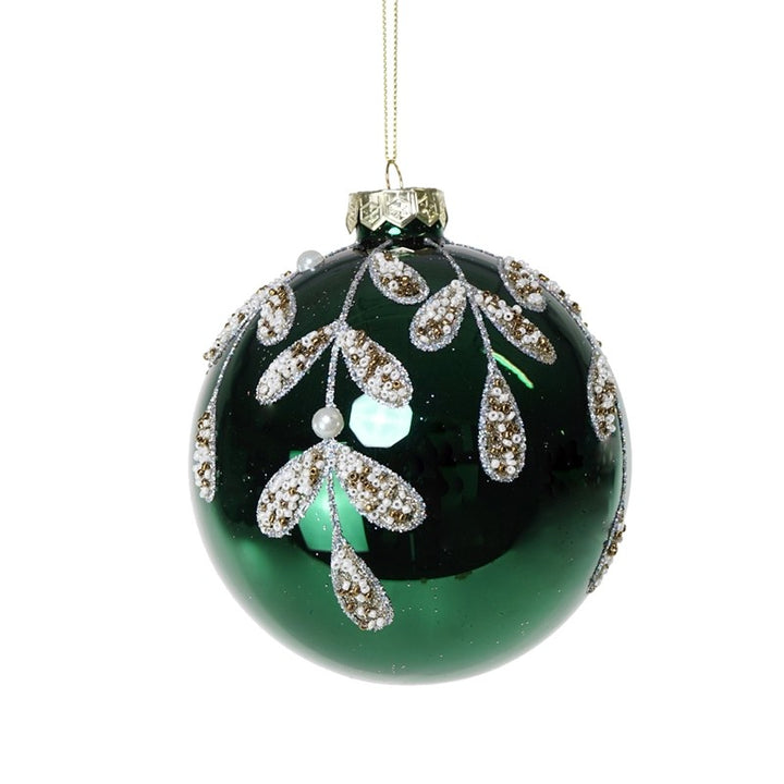Palla Verde Decoro Spiga D10cm