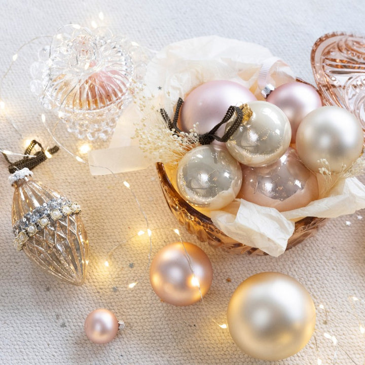 Pallina di Natale in vetro perla lucida Ø15 cm