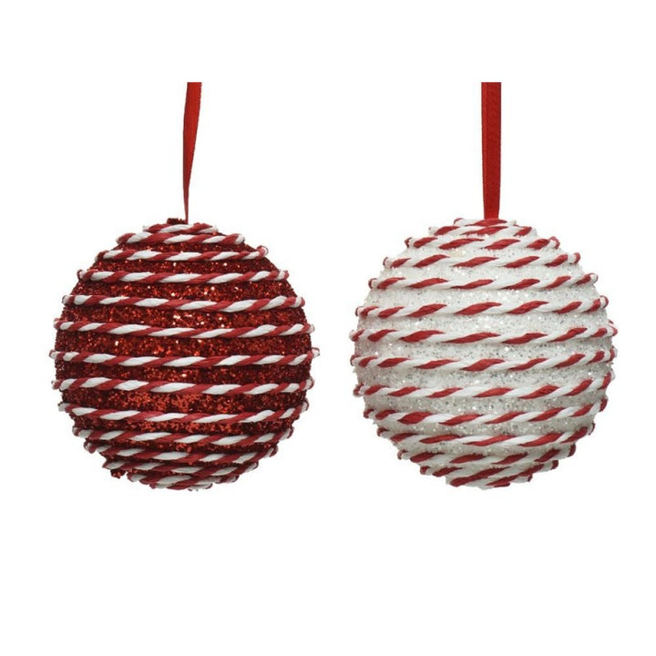 Pallina rosso/bianco 10cm