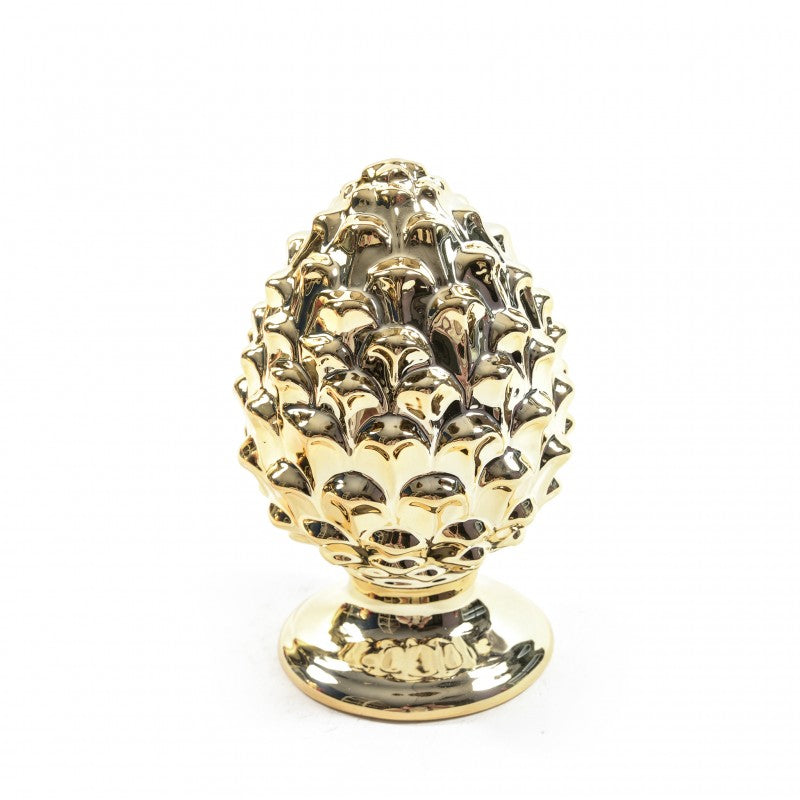 Pigna In Porcellana Oro H18cm