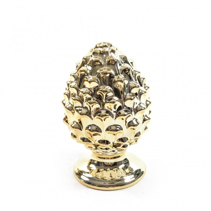 Pigna In Porcellana Oro H18cm