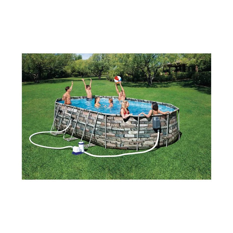 Piscina Power Steel Comfort Jet Ovale 610x366x122cm