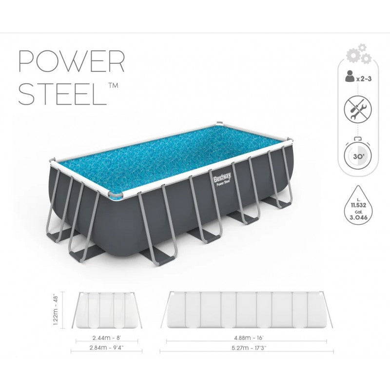 Piscina Bestway 56671 Power Steel Frame 488x244x122cm