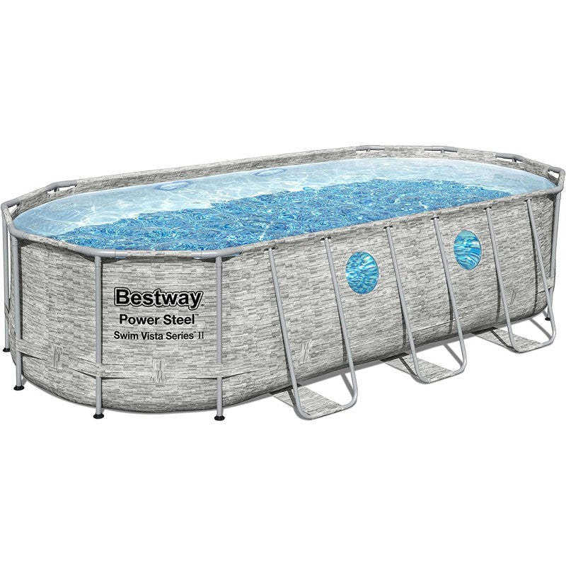Piscina Power Steel Swim Ovale con Oblò 549x274x122cm
