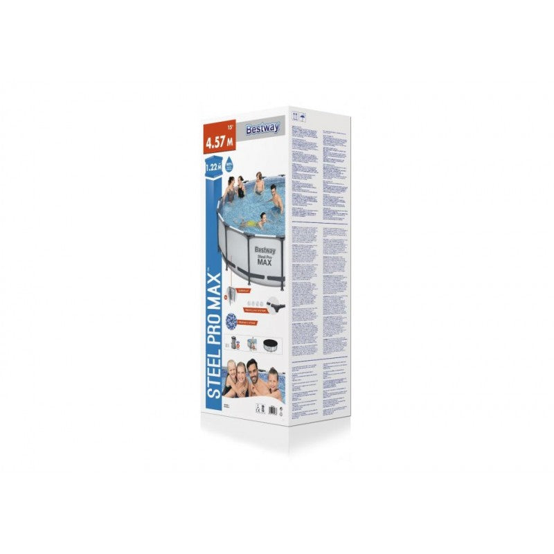 Piscina Bestway 56438 Rotonda Fuori Terra Steel Pro Max 457x122 cm