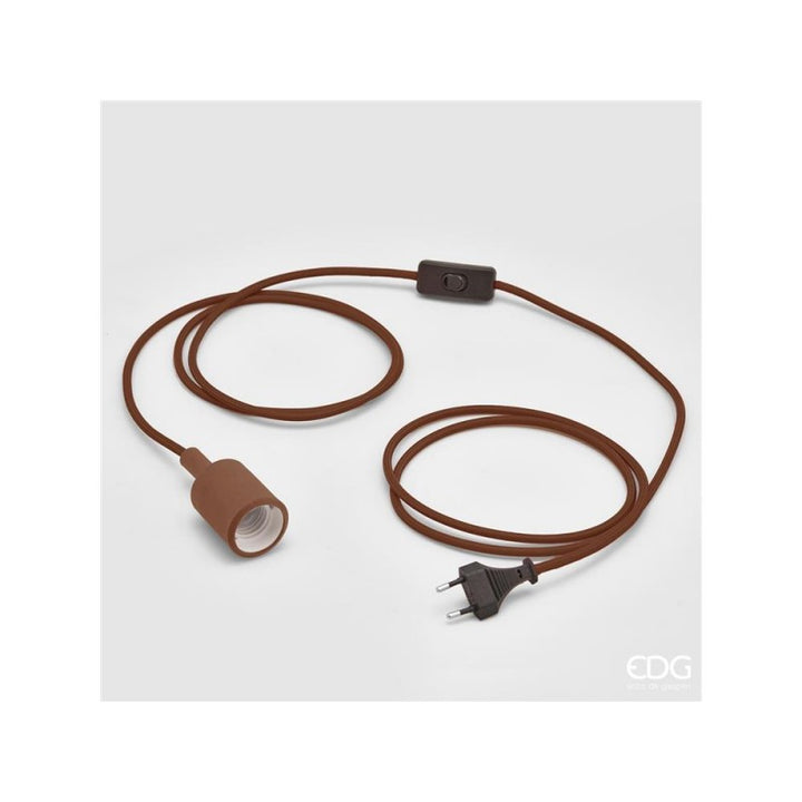 Portalampada cavo vintage 3mt marrone