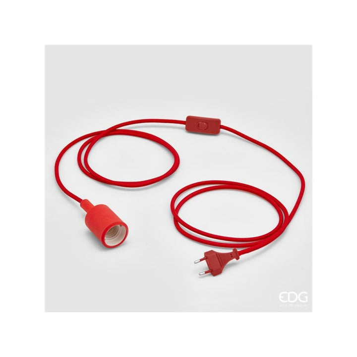 Portalampada vintage 3mt rosso