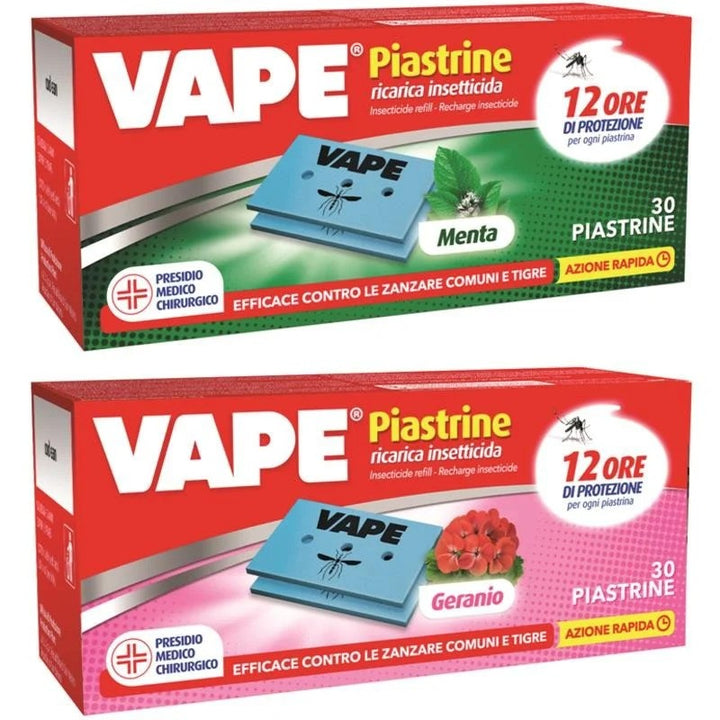 Vape Ricarica Piastrine Geranio/Menta 30pz