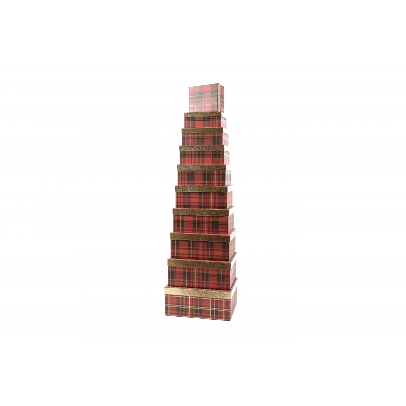 Scatola Rettangolare Gold Tartan