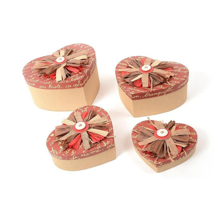 Scatole cuore fiocco in cartone colori assortiti