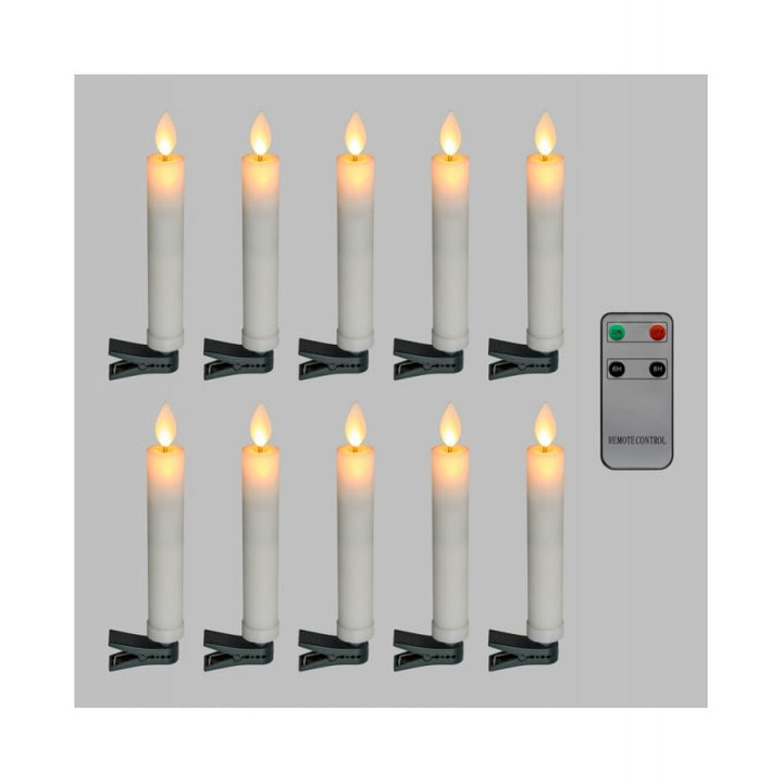 Set 10 candele per albero di Natale
