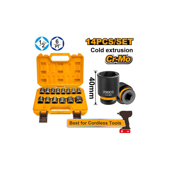 Set 14 pz bussole ad impatto 1/2 Pollice 10-27 mm