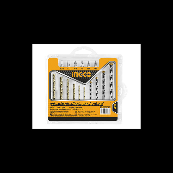 Set punte trapano muro Ingco 16 pz