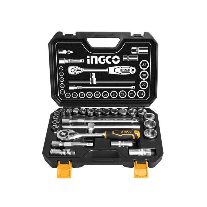 Set chiave a cricchetto e 25 accessori in valigetta Ingco