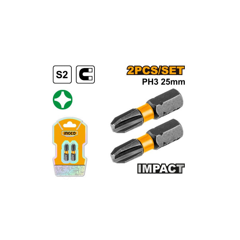 Set 2 Pezzi Punte Bit a percussione con magnete