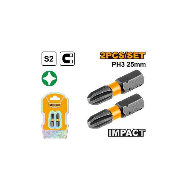 Set 2 Pezzi Punte Bit a percussione con magnete
