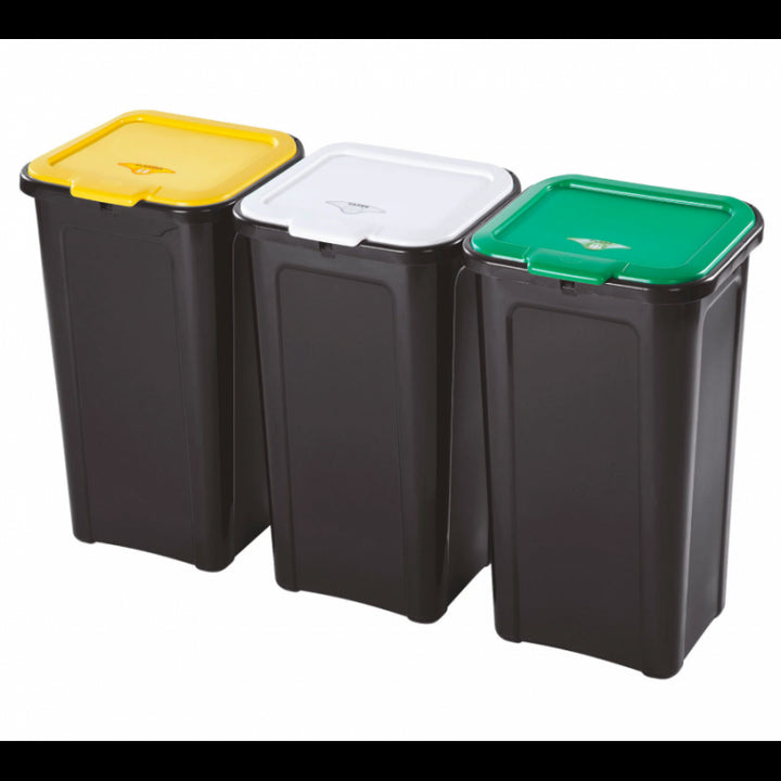 Set 3 Pattumiere per raccolta differenziata 44lt