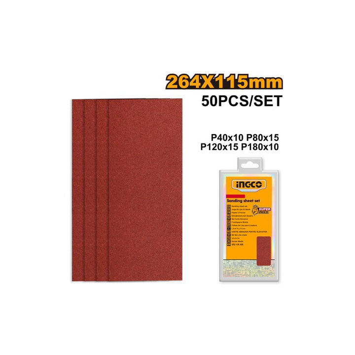 Set 50pz Carta Abrasiva P40-p180  264x115mm