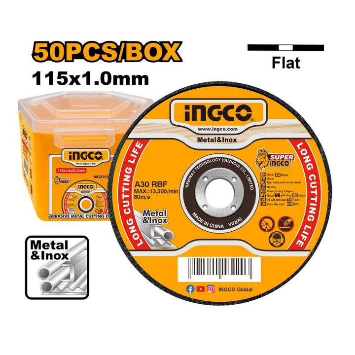 Set 50pz dischi abrasivi 115x1mm per metalli