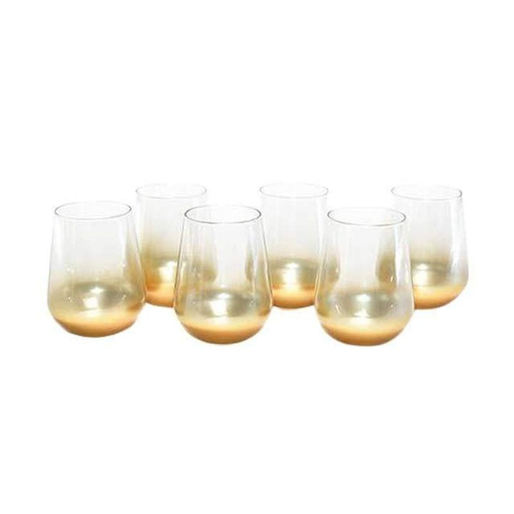 Set 6 Bicchieri Vetro Oro