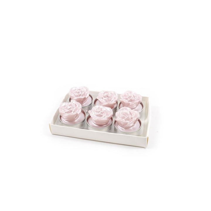 Set 6 candele tealight perlate