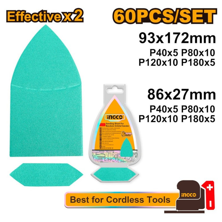 Set 60 Pezzi Carte Abrasive P40-P120 Per CPSLI2014 - FS3216