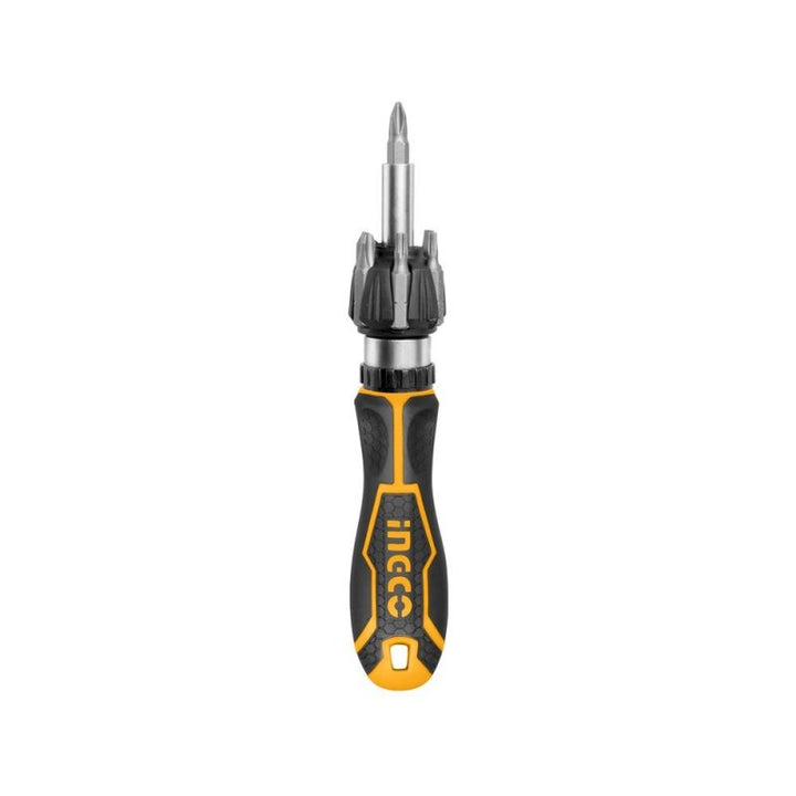 Set cacciavite cricchetto con 7 inserti Ingco