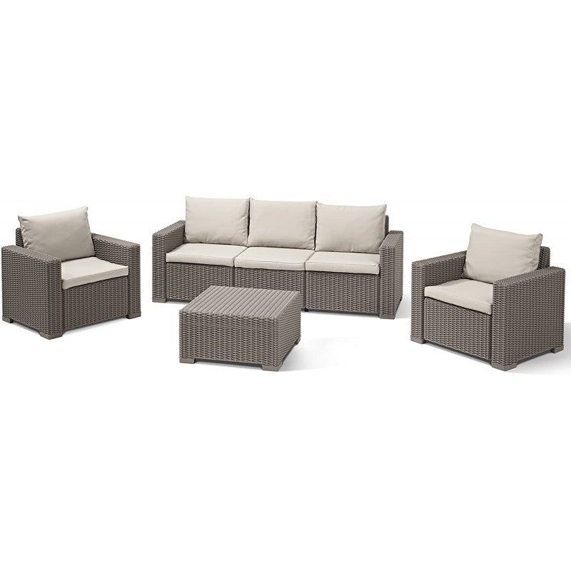 Set salotto da giardino California Keter color Cappuccino