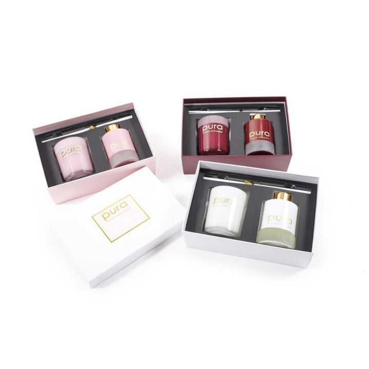 Set candela profumata e diffusore aurora