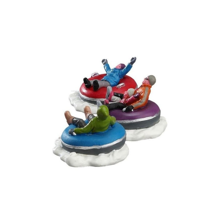 Set famiglia sulla neve con gonfiabili - Lemax