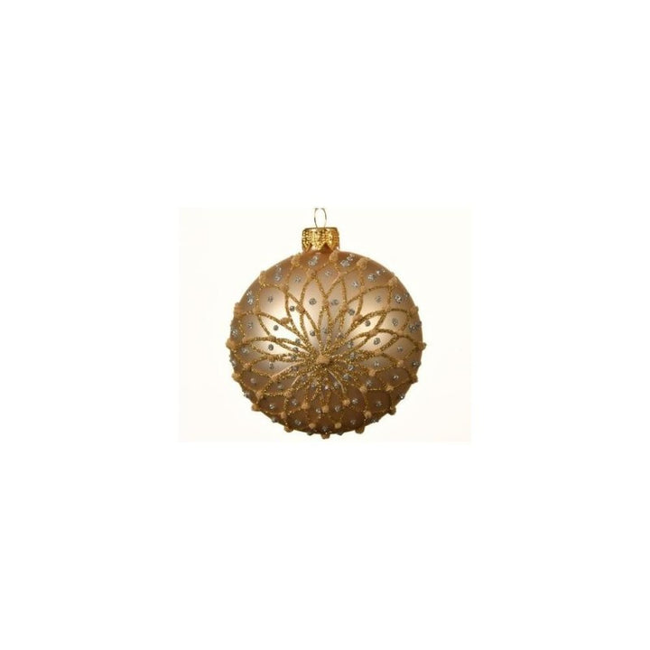 Sfera oro con decori glitter 8cm