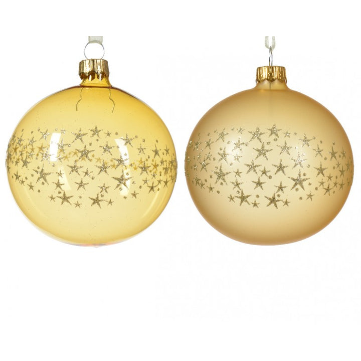 Sfera Vetro con stelline Oro