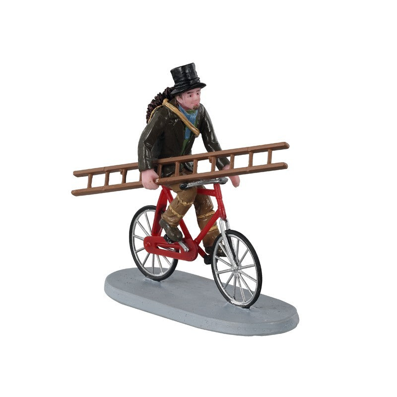Spazzacamino Con Scala Su Bici - Lemax