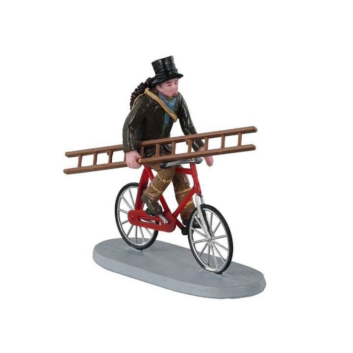 Spazzacamino Con Scala Su Bici - Lemax