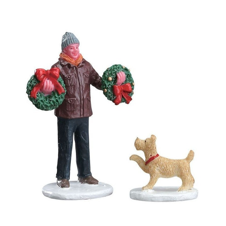 Uomo Con Ghirlande E Cane - Lemax