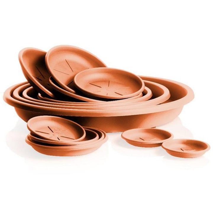 Sottovaso rotondo in plastica terracotta