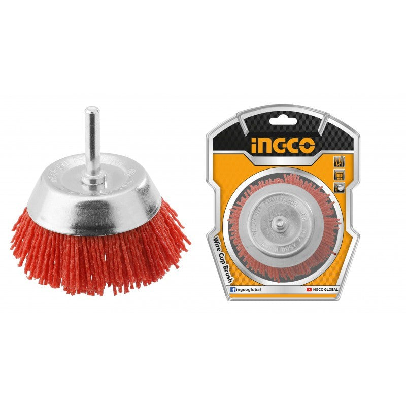 Spazzola a tazza Ingco con filo ondulato nylon