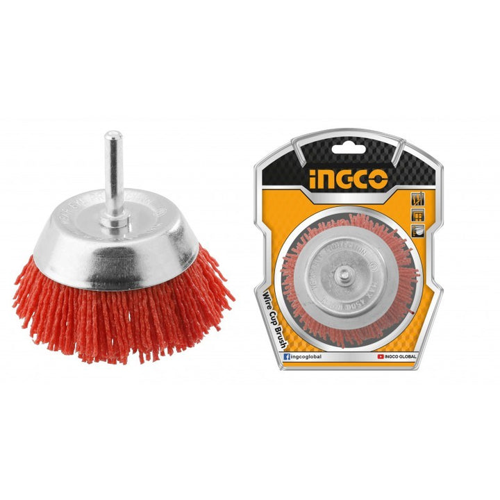 Spazzola a tazza Ingco con filo ondulato nylon