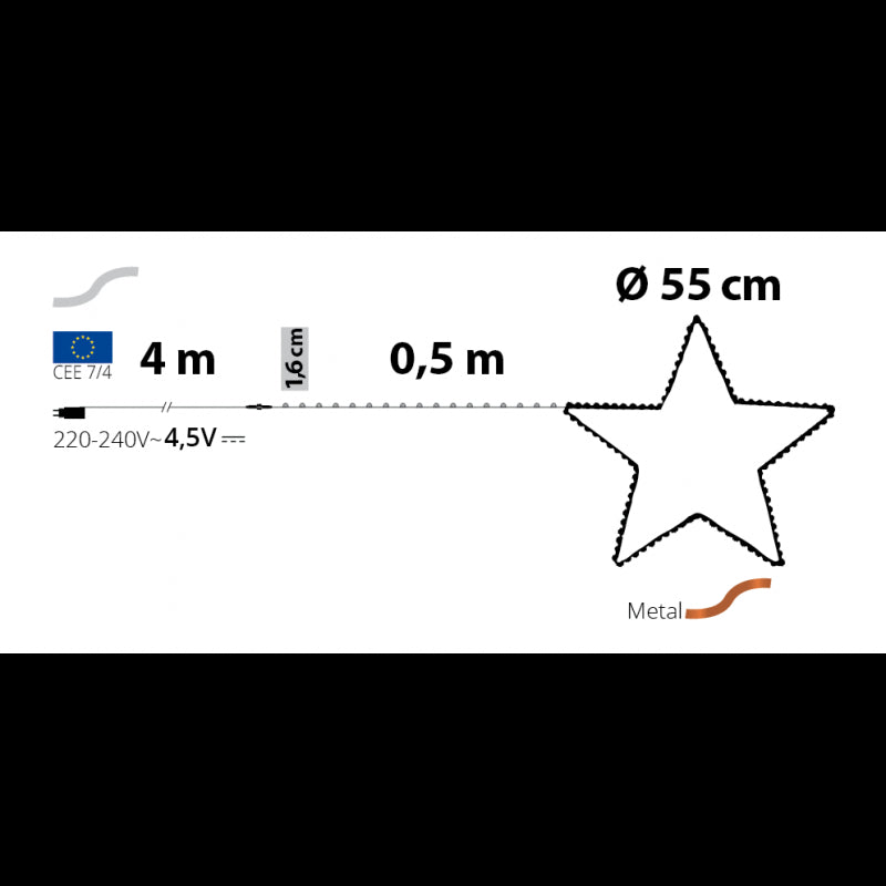Stella luminosa 2d microled Ø55 cm | Lotti