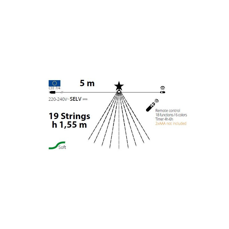 Tenda a mantello verde 304 LED 155 cm Lotti