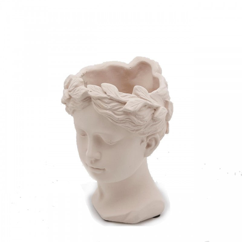 Vaso Testa Donna in Cemento H22 Cm