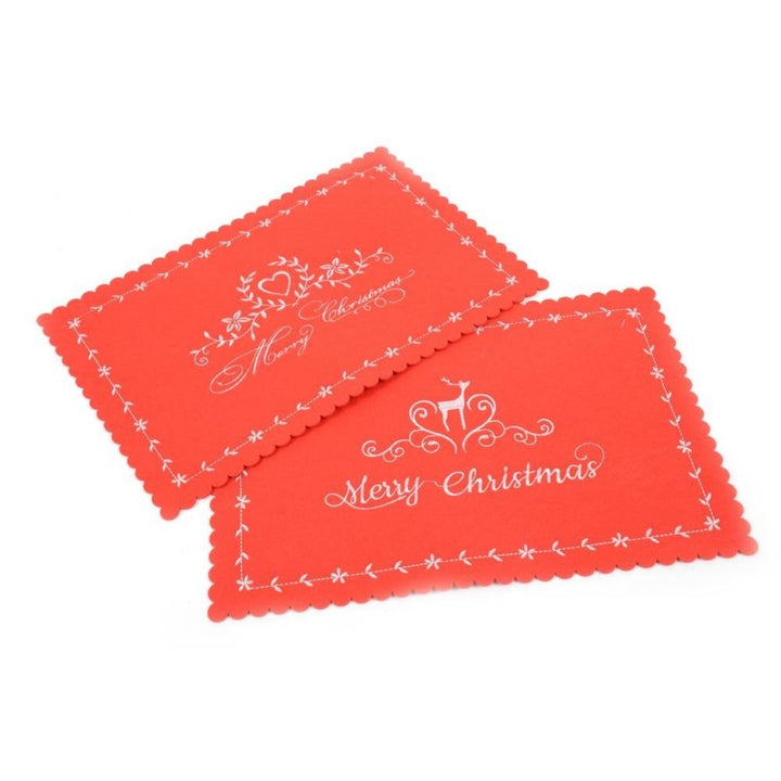 Tovaglietta decorata in pannolenci cm 45x30 colore rosso