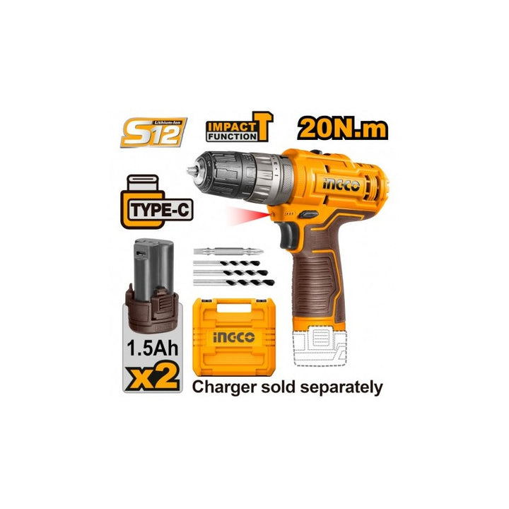 Trapano A Percussione A Batteria 12v Con 2 Batterie