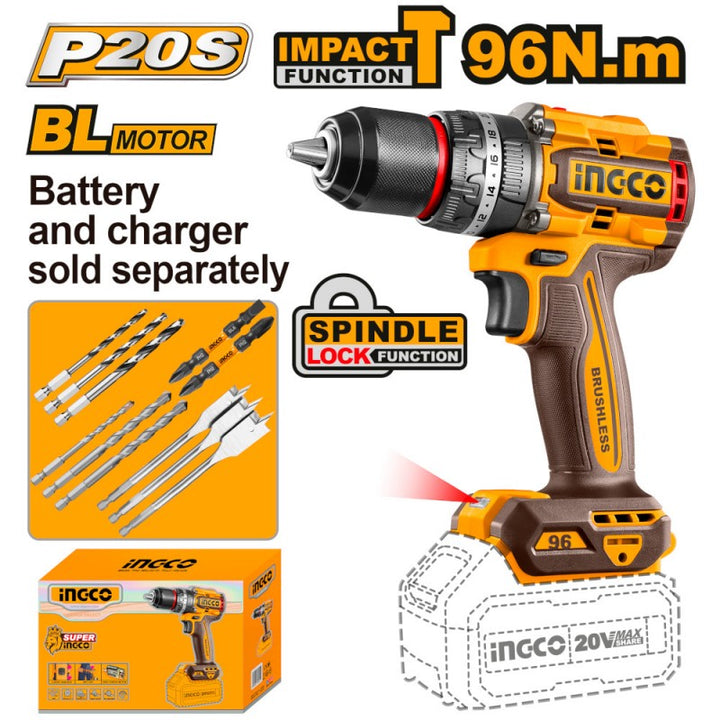 Trapano A Percussione Brushless 96n.m Nudo