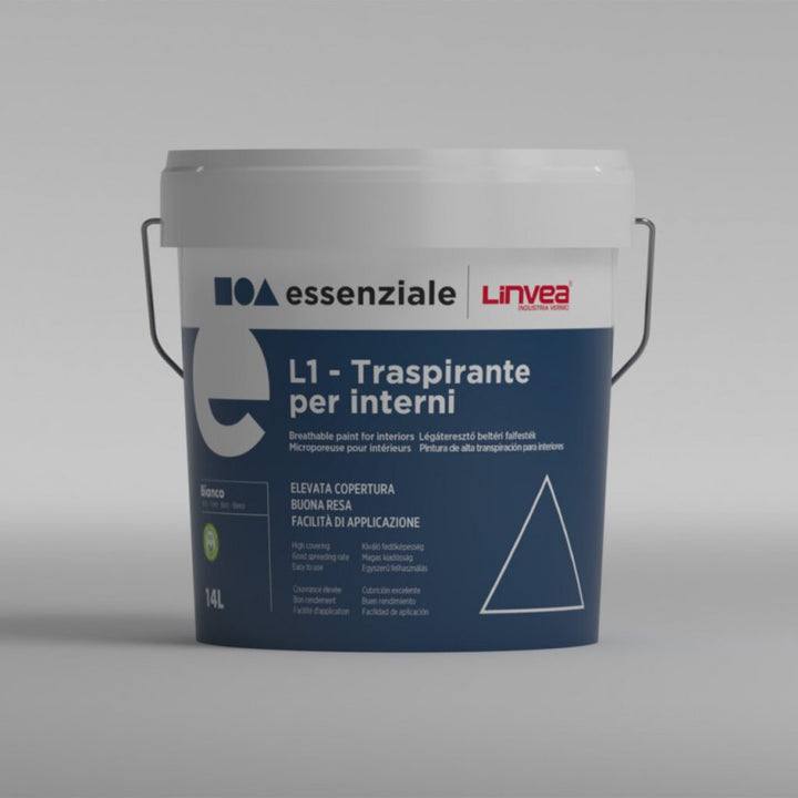 Idropittura traspirante per interni bianco 5 litri - L1 Linvea